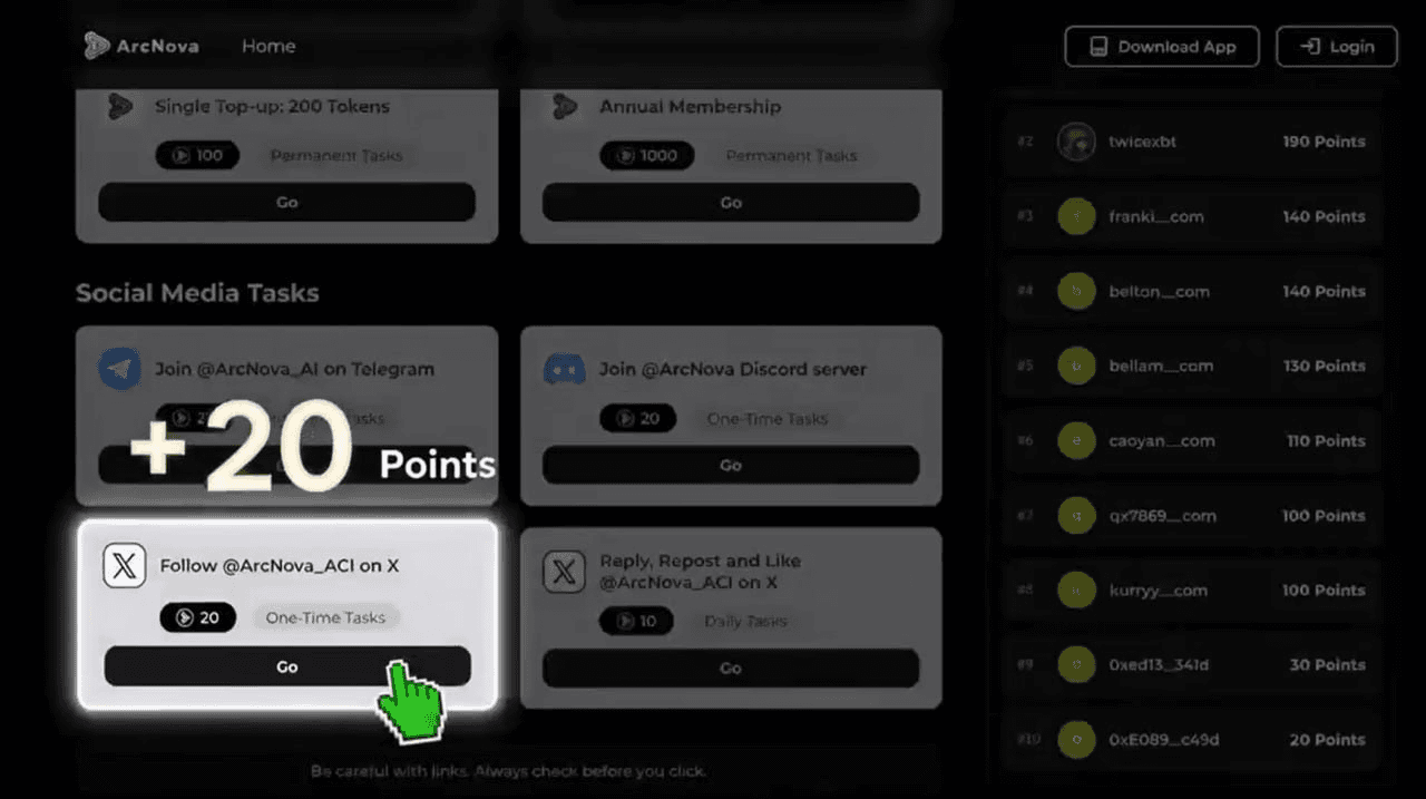 ArcNova: AI Content Platform Points Program